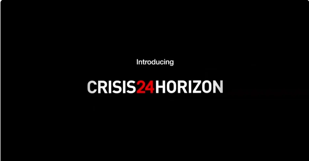 Introducing Crisis 24 Horizon logo on black background