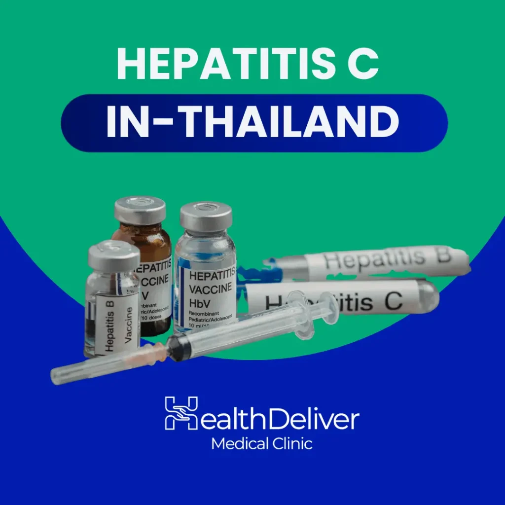 Hepatitis C vaccine vials and syringes displayed for Thailand medical clinic