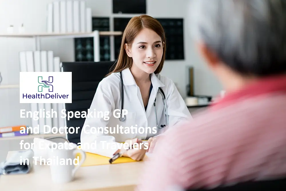 Female doctor in white coat consulting patient in medical office
