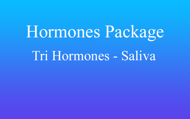 Hormones Package Tri Hormones Saliva Test Blue Gradient Background