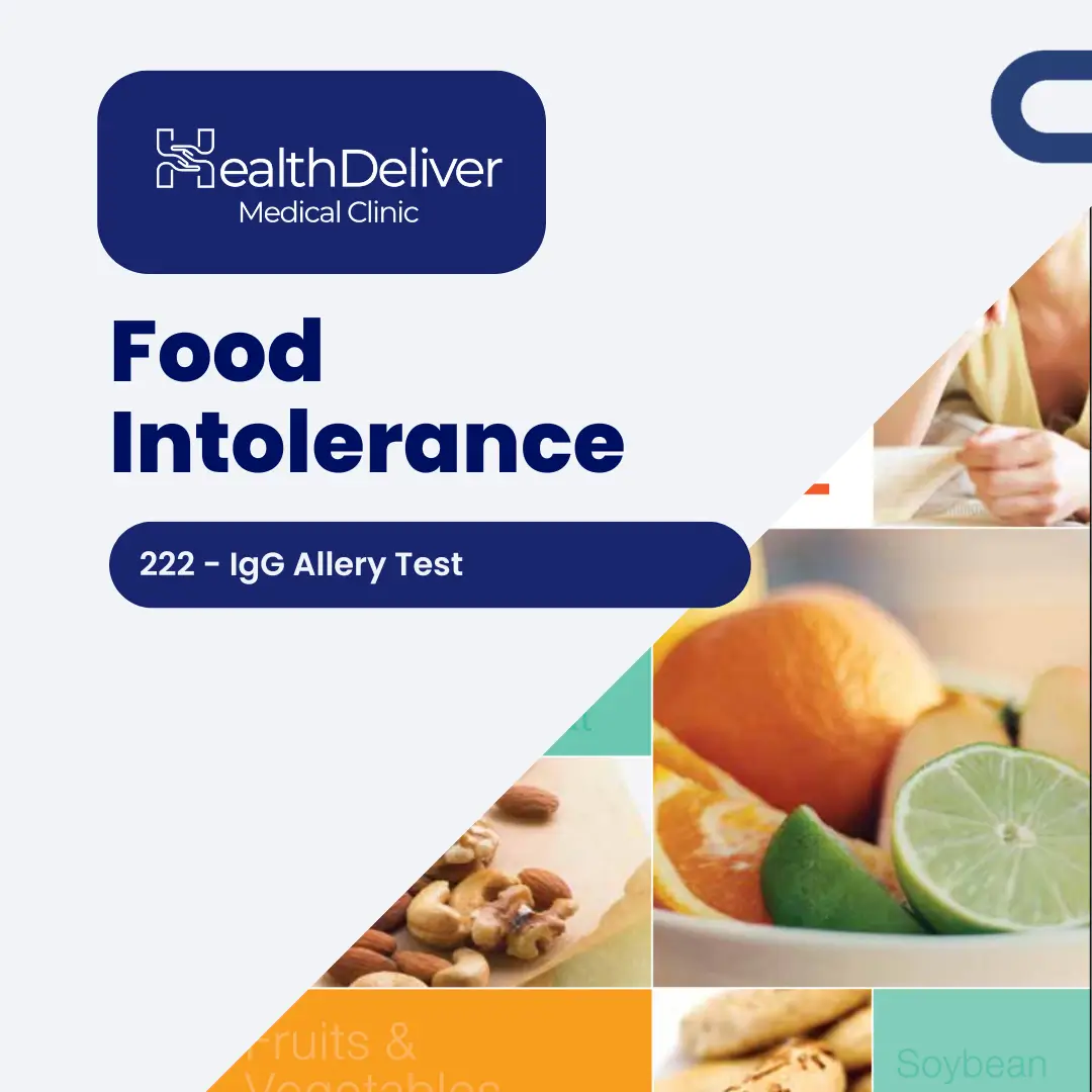 Food Intolerance Test (IgG)_222 foods incl. dairy, meat, seafood, grains, fruits, vegetables, herbs, nuts, seeds.