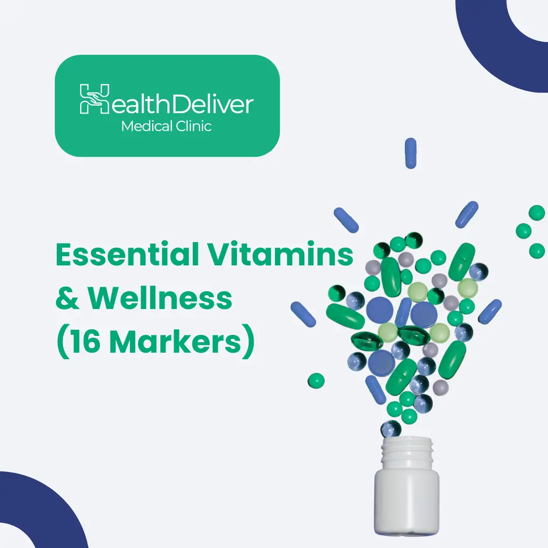 HealthDeliver Medical Clinic Essential Vitamins Wellness 16 Markers Test