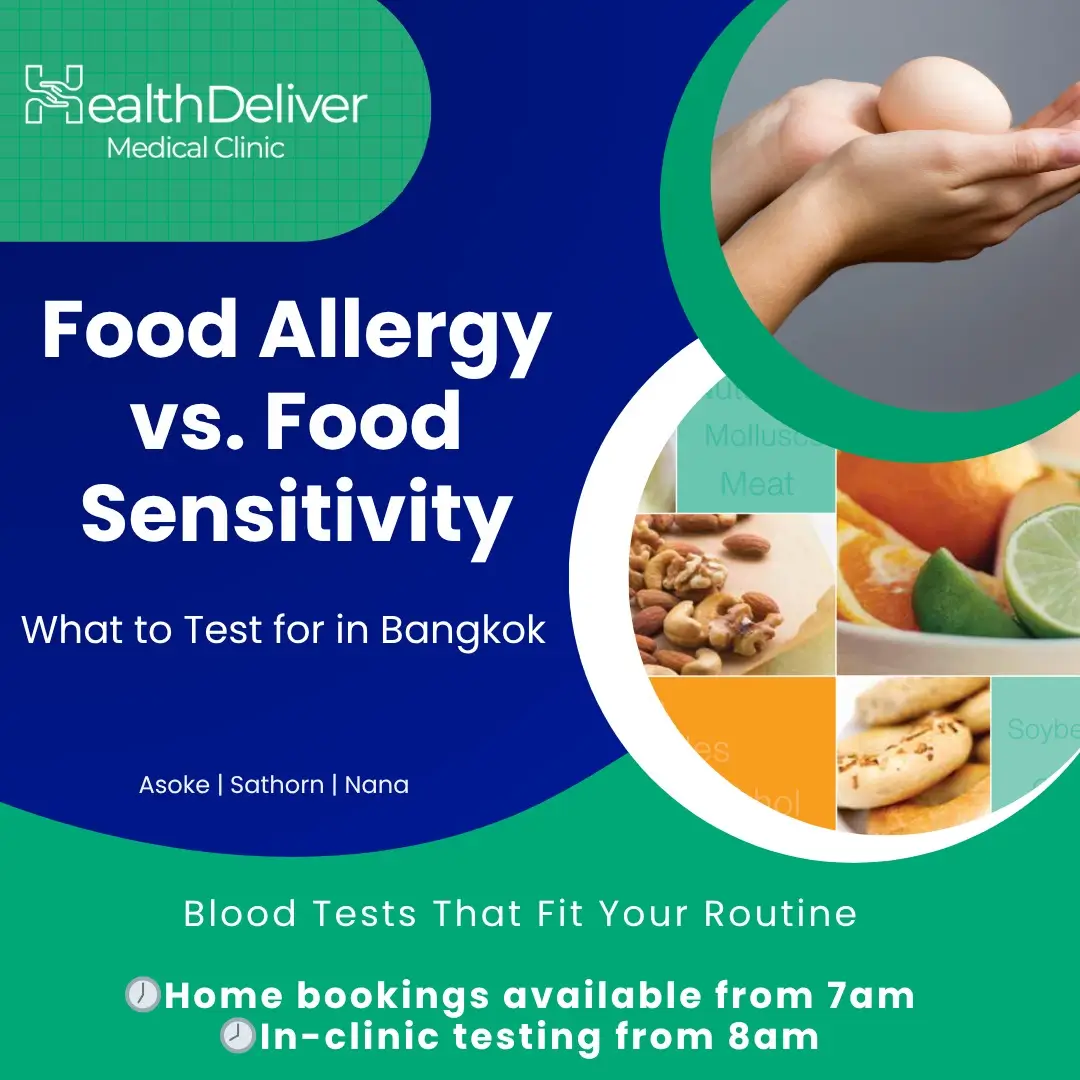 HealthDeliver Medical Clinic food allergy versus sensitivity blood test Bangkok