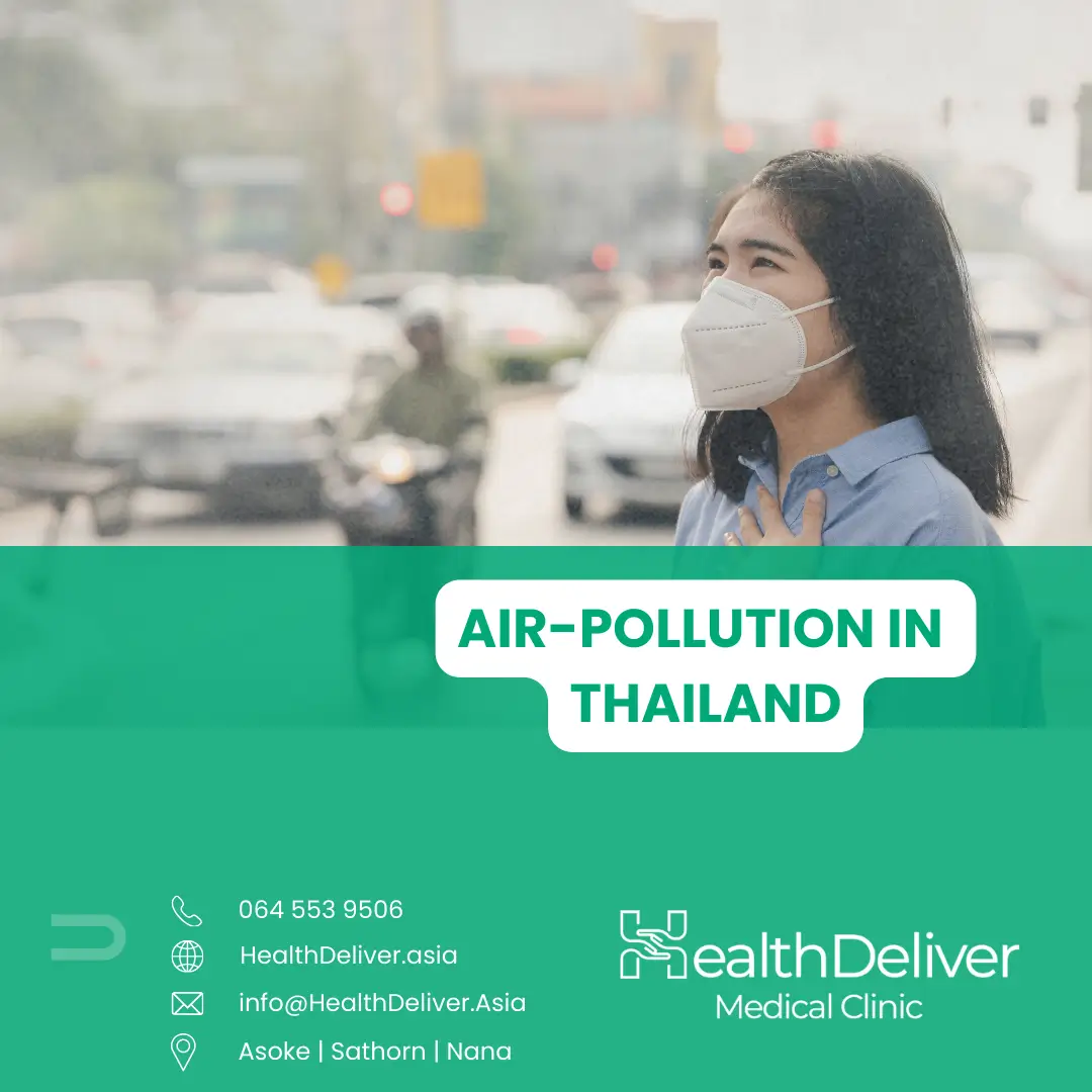 Health Articles 6 Woman wearing protective mask in polluted city air environment Thailand