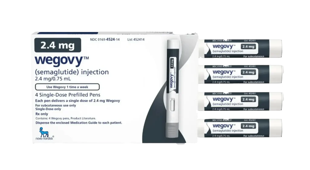Wegovy 2.4 mg semaglutide injection prefilled pens package box