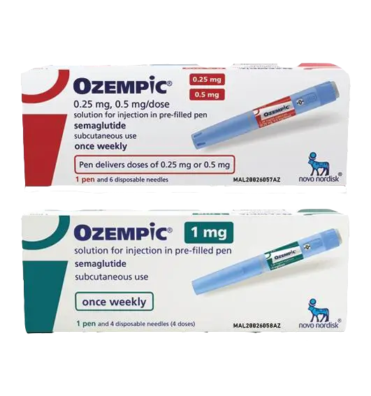 Ozempic pre-filled injection pens 0.25mg 0.5mg 1mg semaglutide