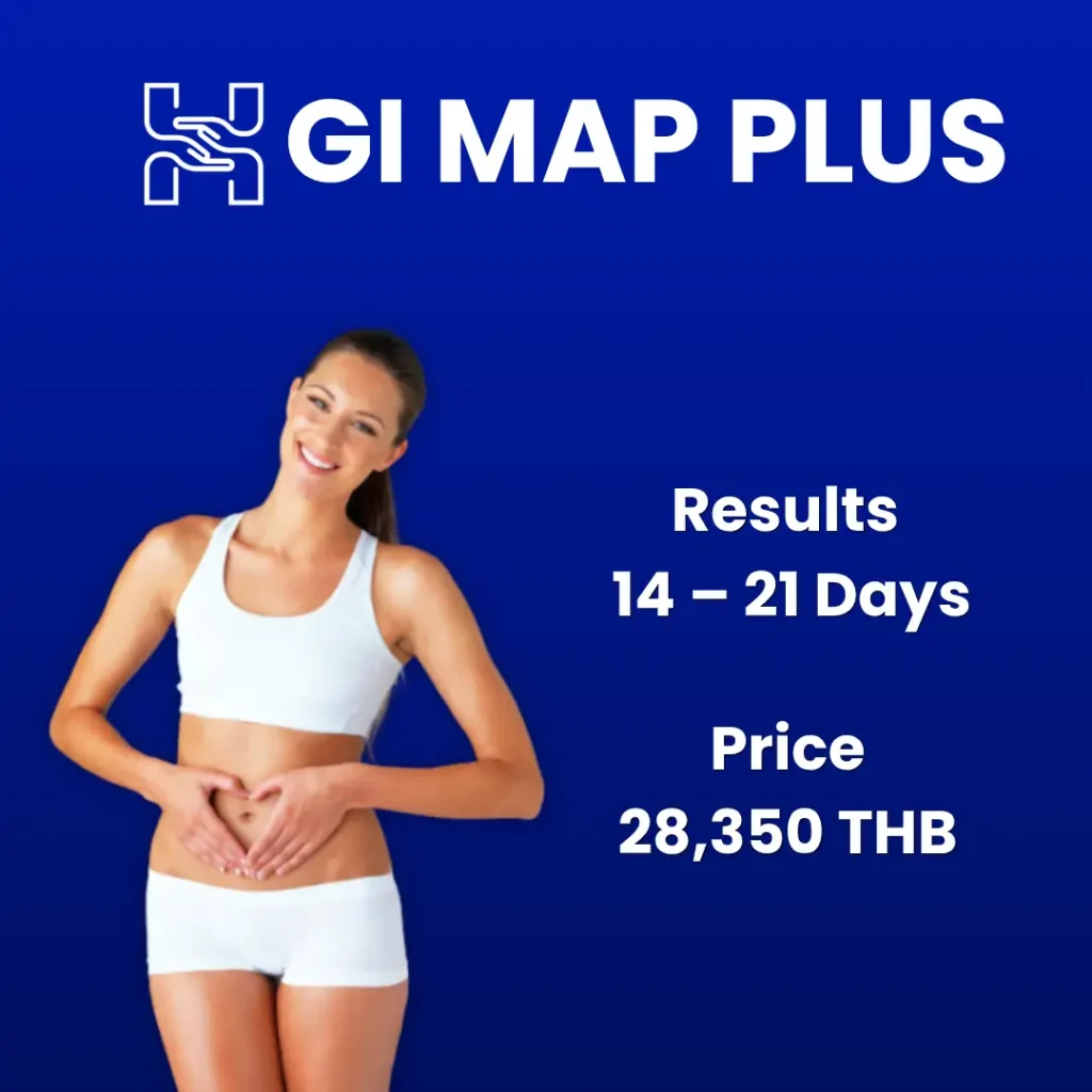 Woman demonstrating GI Map Plus results in 14-21 days for 28,350 THB